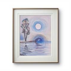 Serene Reflection Colorful Modern Art Acrylic Painting Canvas