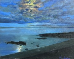 Moon Over Lake Superior – Original Oil Painting