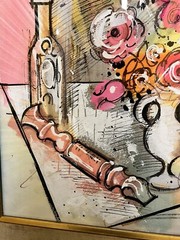 Charles Cobelle,Stiil Life With Recorder And Flower,Acrylic On Paper Signed I.R