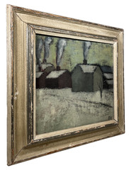 BERTA HANSSON SWEDISH ART VINTAGE MCM MID CENTURY MODERN ANTIQUE OIL PAINTING