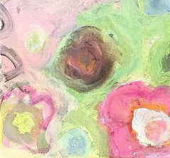 Original Abstract Floral Acrylic 12×12 Canvas Painting, Holly Hammond