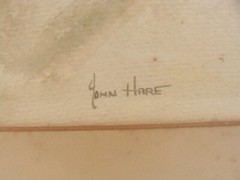 Antique John Hare Cape Cod Dunes Seascape W/C Painting