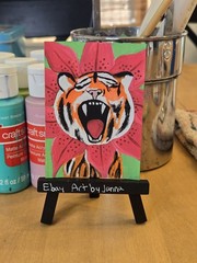 ACEO Original 2.5×3.5 ArtbyJanna „Tiger Lily“ acrylic on paper
