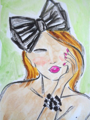 ACEO Women In Art – FASHION GIRL Painting ART