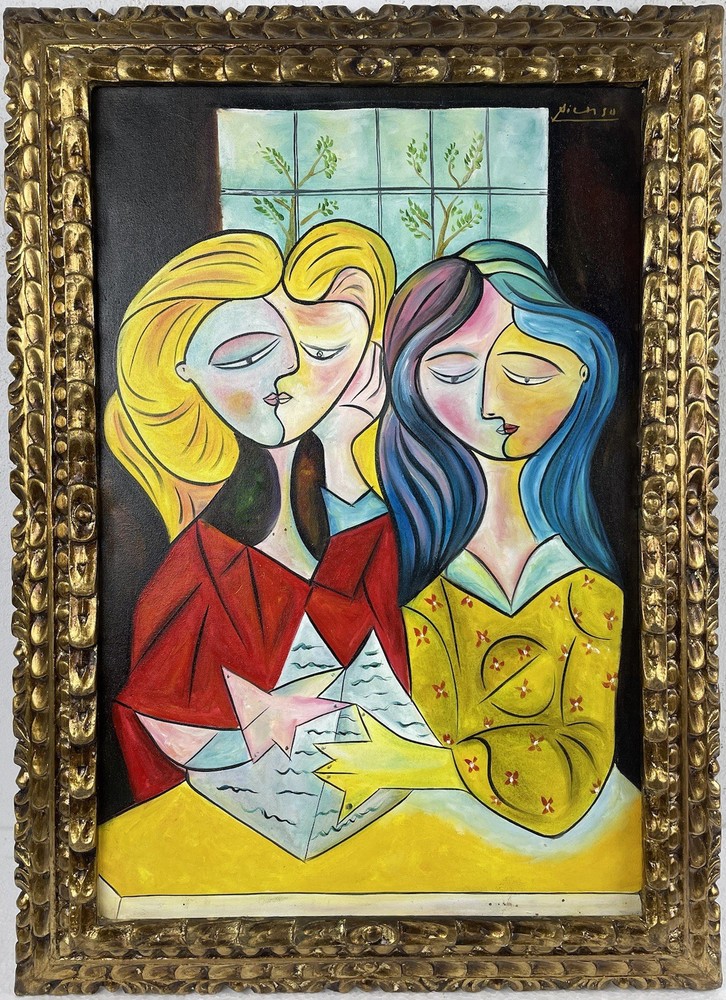 Pablo Picasso (Handmade) Oil on canvas painting signed & Framed