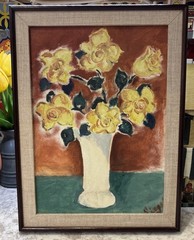 Vintage Oil Painting On Canvas Signed Framed 16 1/2 X 12 1/2 Inches