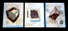 3 original abstract painting on wood by M.Colin ( 2016 ) 7×5.5inch 18x14cm