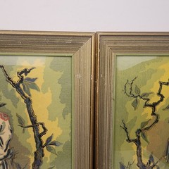 Vintage „Kiyo“ Signed Pair Of MCM WC Paintings Japanese Lady & Man With Frames