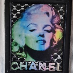 Chanel Pop Art Fashion Colorful Portrait Framed Canvas Painting 11×14 Mexico