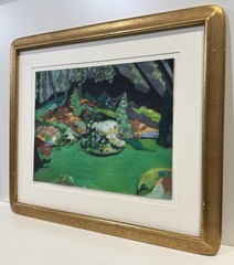 Vintage Vibrant Colorful Pastel Painting Signed Framed