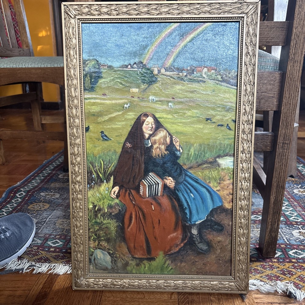 John Everett Millais The Blind Girl Oil On Canvas Repro Painting 1800s Signed