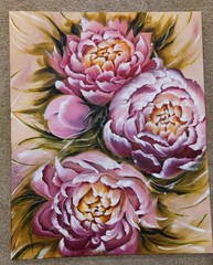 100% Original Oil Painting 30×24″Artwork Pink Peonies Spring flowers Peony