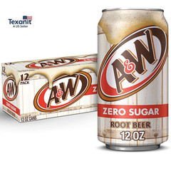 Zero Sugar Root Beer Soda, 12 Fl Oz Cans, 12 Count