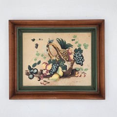 Margo Alexander Original Serigraph 24×20 Mid-Century Folk Art Still Life Fruit