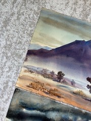 L. Trissel Original Watercolor Painting Lot of 2 Unframed Signed Approx. 18×24″