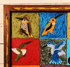 John Sperry Outsider Southern Primitive Folk Art Hummingbirds Birds Painting