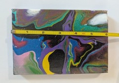 Abstract Fluid Pour Painting 4 X 6 Stretched Canvas acrylic Decor Art Colorful