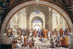 Portrait painting school of Athens