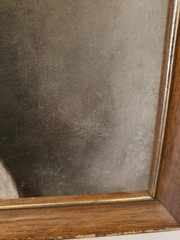 Vintage Oil Painting Grandmother Holding Granddaughter 1963 Signed