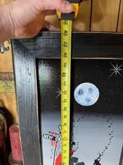Ricky Charles Jazzy Moon Katrina Wood Painting New Orleans Folk Art 28×16 COA