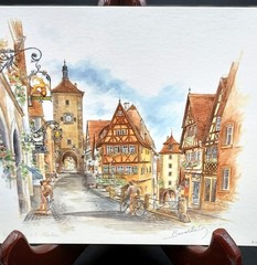 Vintage Bernadette Coy Three 6X8 Watercolor and Ink Illustration Prints on Stock