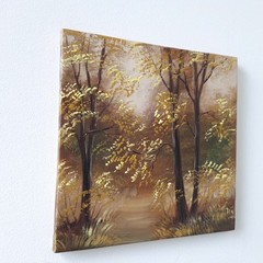 Radiant Autumn Forest Original Oil Painting Impressionist Landscape Wall Art