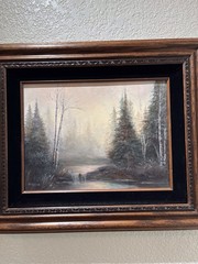 Wisener Framed Signed Oil Painting Original Landscape Realism Art 24″ Wide