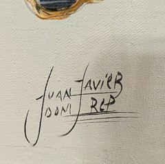 Juan Javier Signed Dominican Republic Island Map Painting – Tropical Beach 10×8
