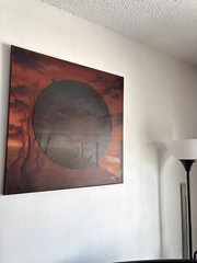Original Surrealism Sky Clouds Landscape Oil Painting Fantasy Unique Art Mikahff