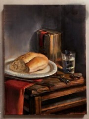 Dante’s Inferno with Bread and Water 24 x18 in Oil canvas HALL GROAT II