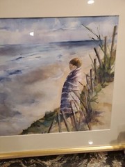 Listed Artist Kate Leigh Cutler Watercolor Painting Seascape