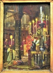 FRANK O SALISBURY antique oil St Mark’s Basilica, VENICE. Original CARVED frame