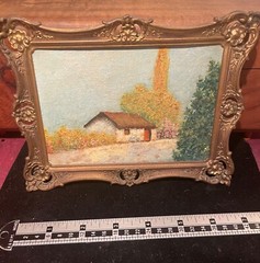 Antique French Impressionism Landscape Oil Painting. Unsigned. 5.5” x 3.75”