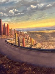 Original Oil Painting Sunset Art Sky Clouds Landscape Colorado Mountains Mikah