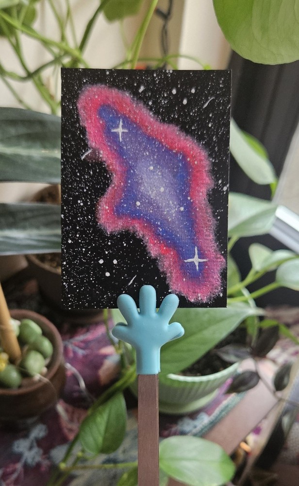 ACEO Original Painting Space Geode By emeraldart25