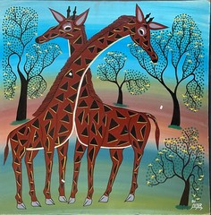 PETER’s NECKING Classical Tingatinga 2ft by 2ft on board note Exquisite Banding