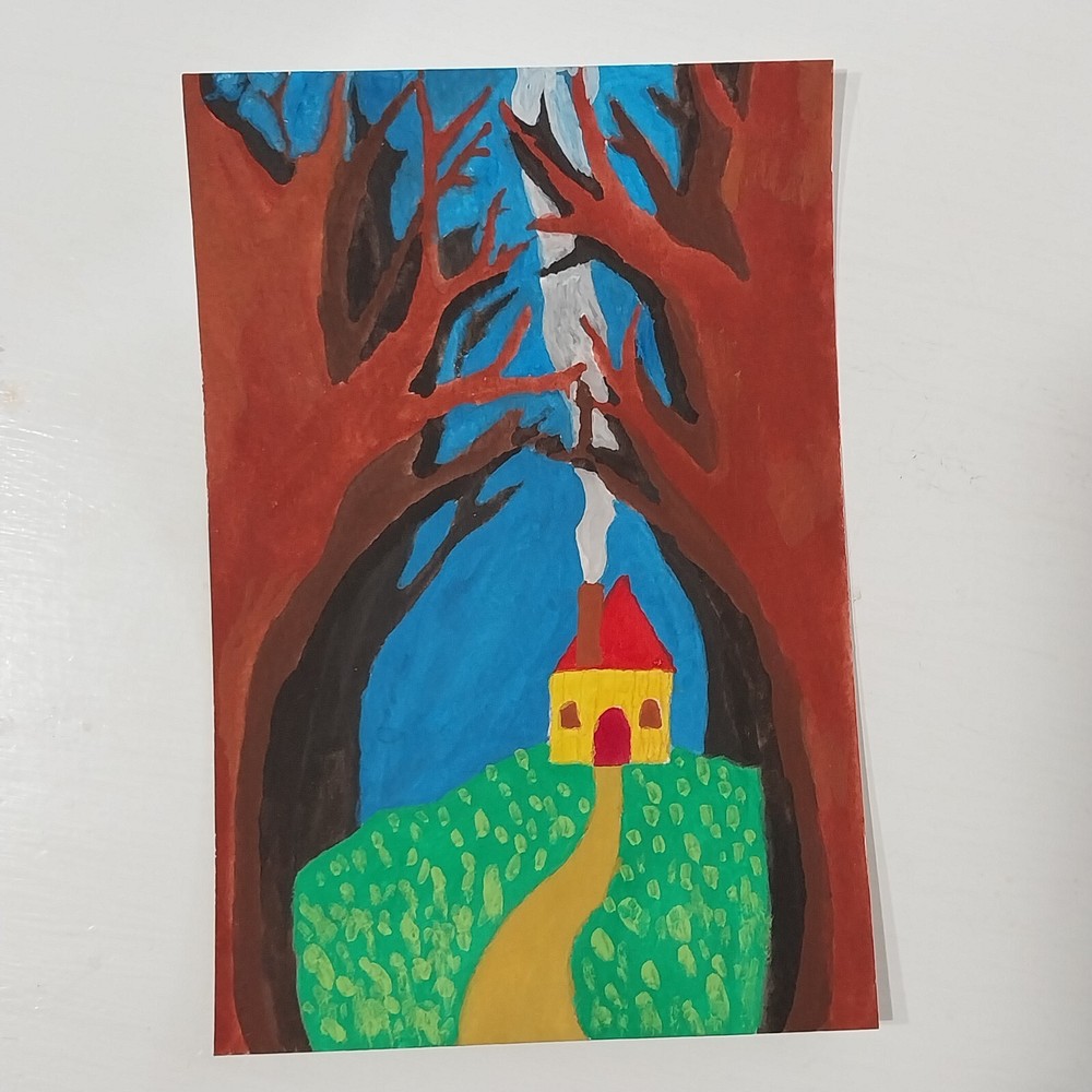 4×6 Inch Gouache Painting Watercolor Paper Modern Art Title Happy Home A1