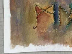Mixed Media Painting Ink Metallic Powders and Dyes Kathryn Vaughn Fertility Flow