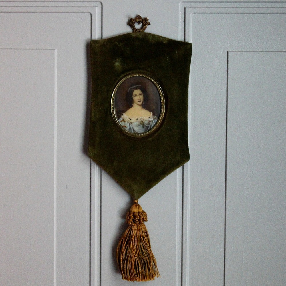 Miniature Portrait of French Lady Signed Unique Frame B
