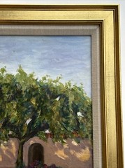 GLORIA LEE PAINTING LANDSCAPE MISSION ORIGINAL LISTED FAMOUS FLORAL GARDEN BLOOM