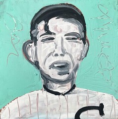 Nap Lajoie Original Acrylic on Wood 8×8 by Sergio Santos @ElSantosWorld