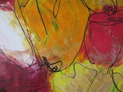 Oil painting unique 100×160 cm abstract floral flowers Sonja Zeltner-Müller