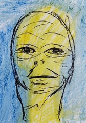 Painting Portrait – Abstract Modern Art – Oil Chalk A4 Paper – Modern Art