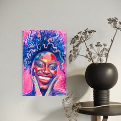 Colorful Joyful Woman Portrait Neo Expressionist Modern Art Oil Original