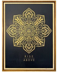 Shepard Fairey “Rise Above” Print on Wood – 4/6 – Obey Giant