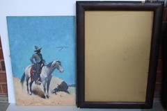 Orig 1912 Harry Lincoln Sayler Oil Painting, Remington / Dunton Western Style
