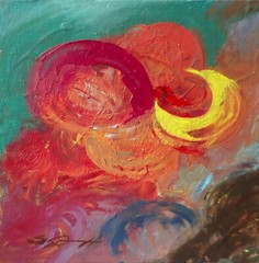 ORIGINAL PAINTING SIGNED acrylic „Crescent“ 12×12 canvas panel Steven G. Graff
