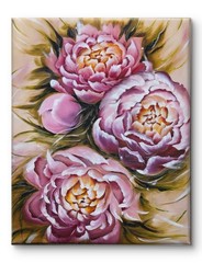 100% Original Oil Painting 30×24″Artwork Pink Peonies Spring flowers Peony