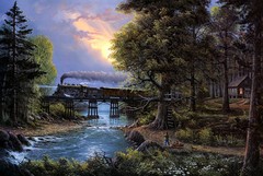 Canvas Print painting Picture The train from the forest on canvas L682