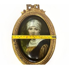 Antique German Porcelain Plaque Philippine Welser After Kaulbach Size 3
